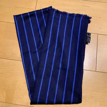 dunhill 네이비와 파랑 스트라이프 머플러