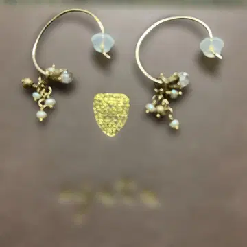 아거트 k10 새싹 후프 귀걸이와 담수 진주 참 세트