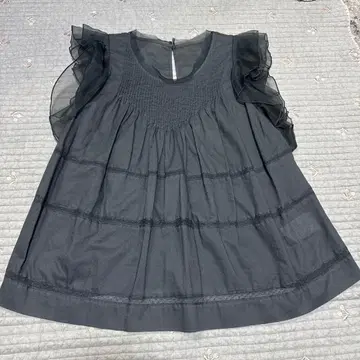 새상품 메종 드 리퍼 블랙 프릴 소매 슬리브리스 상의