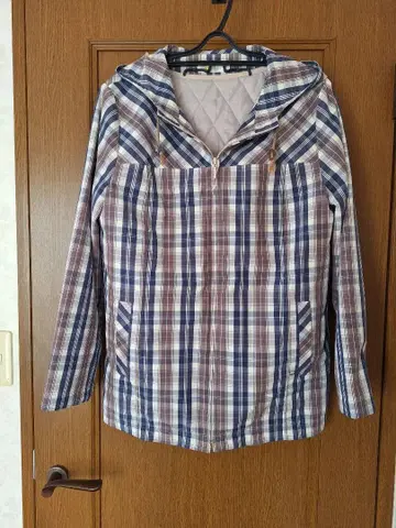 Golden Bear 체크 무늬 후드 부착 자켓