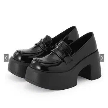 통굽 힐 로퍼 블랙