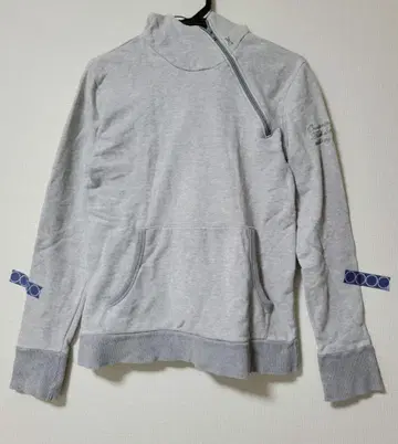 VANQUISH 그레이 하프 지퍼 후드 부착 후드티