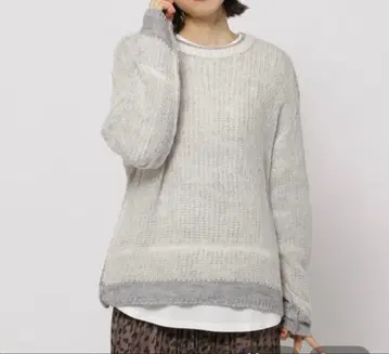 [ niko and ] 바이컬러 시스루 니트 풀오버