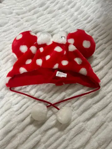 Disney Resort 귀 달린 빨간색 도트 모자 미니