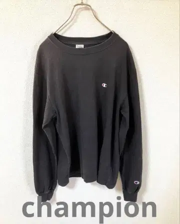 90S 챔피온 블랙 로고 자수 긴팔 맨투맨 M 블랙