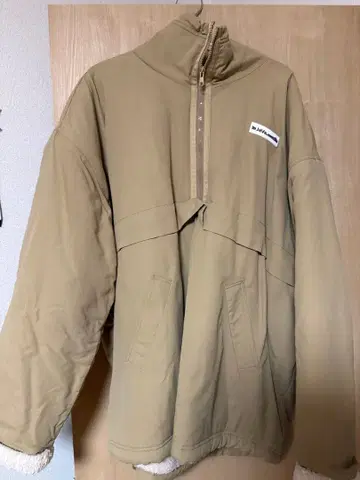 [ 자바 JAVA 별주 ] 리버서블 하프 지퍼 나일론 보아 블루종 베이지