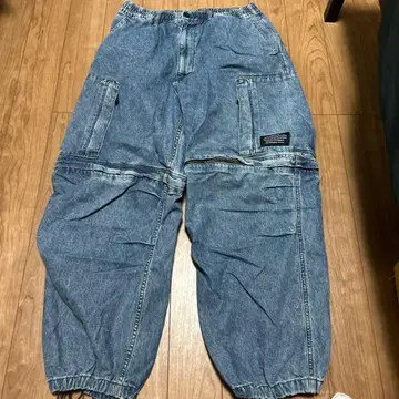 데님 블루 카고 팬츠