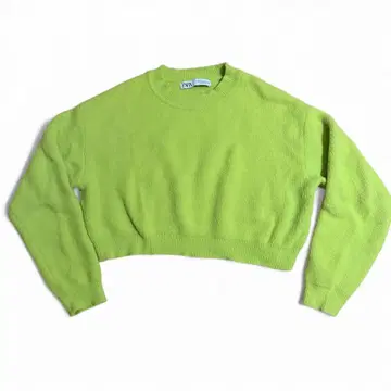 ZARA 네온 컬러 크롭 니트 스웨터