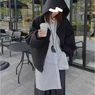 nuebyas 본딩 후디 블랙