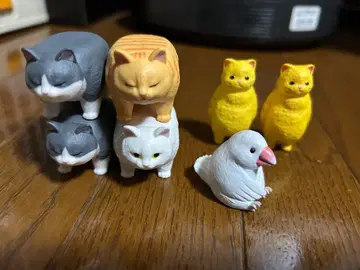 가챠가챠 고양이와 새 피규어 7개 세트