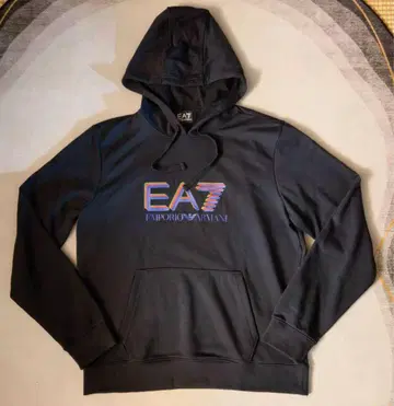 ARMANI EA7 100% 면 후드티 블랙 XXL
