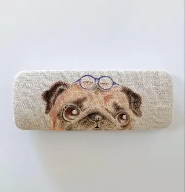 손그림 퍼그 안경 케이스