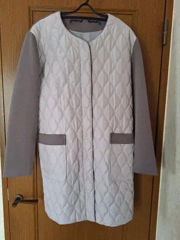 그레이 퀼팅 코트