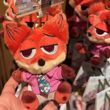 상하이 디즈니 주토피아2 닉 봉제 인형 키체인