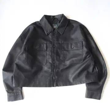 00s wild fable 페이크 가죽 자켓 짧은 기장 USA 블랙
