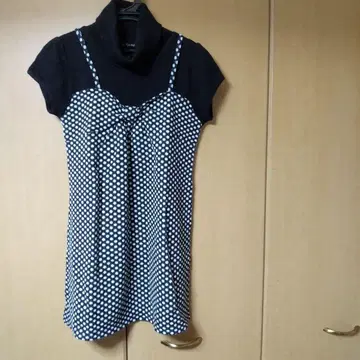 물방울 패턴 슬리브리스 원피스 M