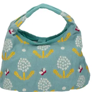 [쿠로치쿠] 자수 가방 민들레 패턴 토트백 잡화 일본풍 패턴 지퍼 포함