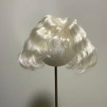 딜러제 인형 가발 18-18.5cm 화이트 미사용 새상품