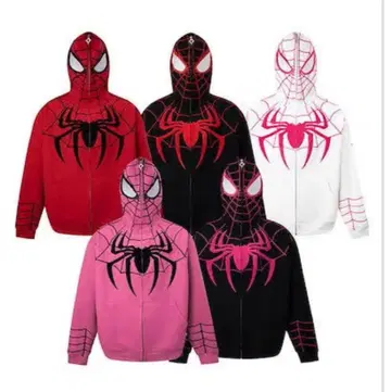 스파이더맨 후드티 블랙과 핑크