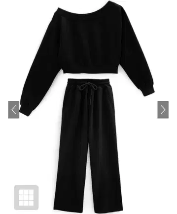 GRL 원숄더 맨투맨 x 와이드 팬츠 셋업[pm607a]