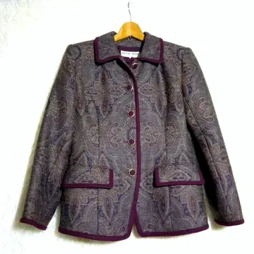 HANAE MORI [ 9 ] 여성용 테일러드 자켓 울 페이즐리 무늬