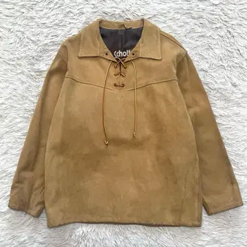 90s USA제 샷 레이스업 가죽 자켓 스웨이드