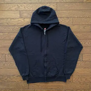 Hanes 집업 후드티 블랙 무지 S