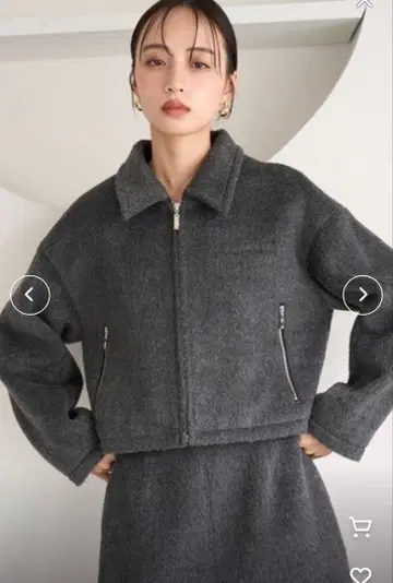 SNIDEL 샤기 블루종 자켓 코트 아이보리 스나이델