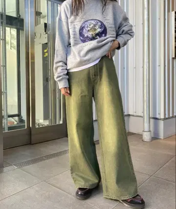 CIAOPANIC TYPY 오버 다이 와이드 데님 팬츠