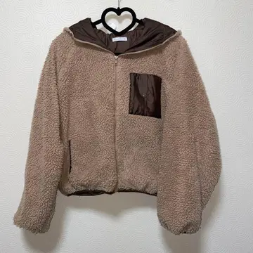 애드레센스 여성용 보아 브라운 집업 자켓