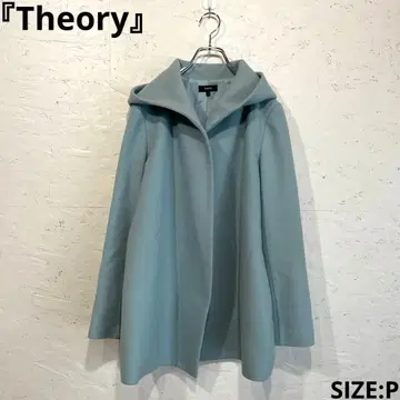 일본제 [ Theory ] 후드 부착 울 코트 블루 P