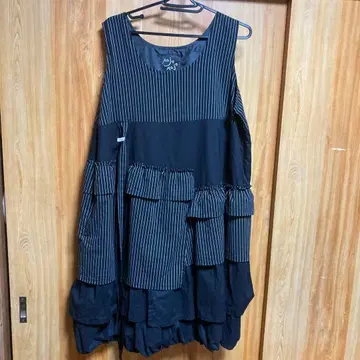 마조 마조 슬리브리스 튜닉 원피스 블랙 스트랩 M~L