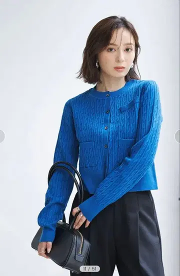 리틀 케이블 니트 가디건 anuans