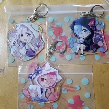 리제로 에밀리아 렘 라무 아크릴 키링