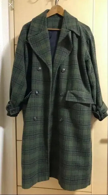 셀렉 모카 체스터 코트 체크 코트