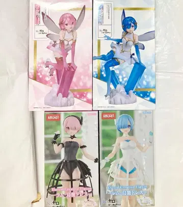 4개 라운드 원 리제로 피규어 렘 라무 주얼 프린세스 새장 드레스