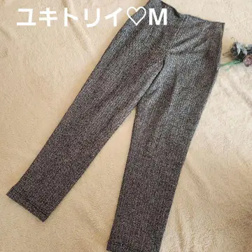 고급 [유키토리이] 헤링본 울 혼방 트위드 팬츠 가을/겨울 코디