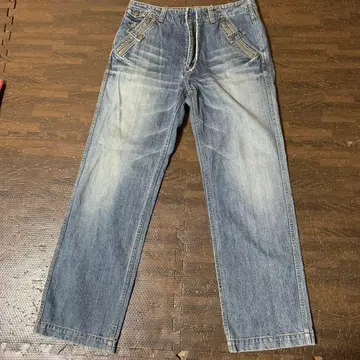 EARTH 스트레이트 데님 블루