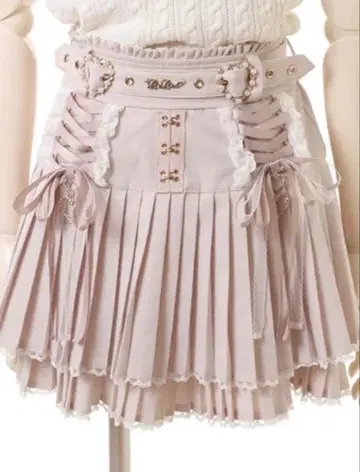 리즈리사 lizlisa 스핀들 더블 플리츠 스커트