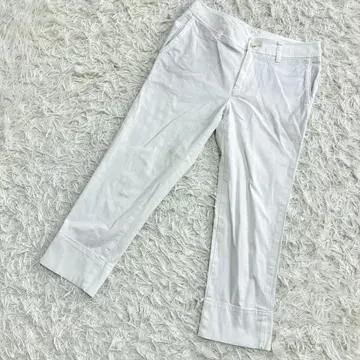 AMACA 크롭 팬츠 치노 팬츠 코튼 캐주얼 화이트
