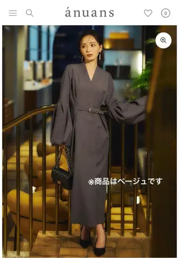 아뉴앙스 anuans 벨트 포함 벌룬 슬리브 원피스 S 택 포함