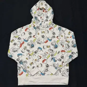 PEANUTS SNOOPY 올 패턴 하이 디자인 속기모 후드티 피넛