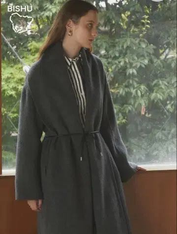 Aga Double beaver 가운 코트 미사용 라이트 그레이