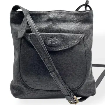컨디션 최상 IBIZA 이비자 숄더백 블랙 천연 가죽 사선 크로스백