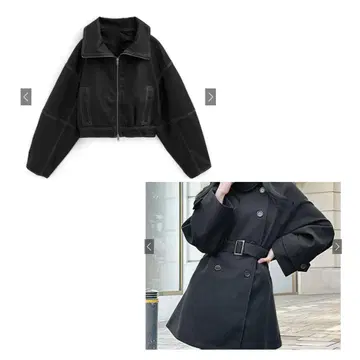 블랙 가죽 자켓 코트 2점