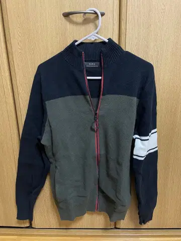 ZARA 집업 가디건 M 네이비 그레이