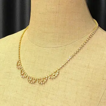 빈티지 목걸이 골드 큐빅 파티 주얼리 일본제