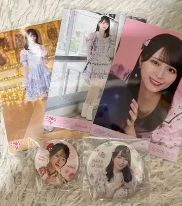 사사키 마이카 생사진 3장 캔뱃지 2개 묶음 판매