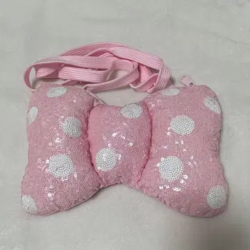 미니 리본 핑크 숄더백 파우치 스팽글