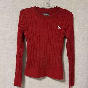 Abercrombie&Fitch 긴팔 리브 니트 빨간색